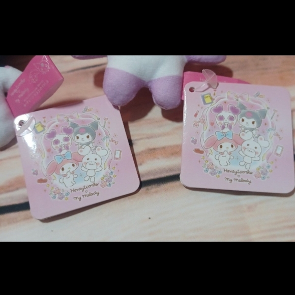 Sanrio X Honeyworks Rare My Melody Kuromi Plush Keychains W/Tags - Picture 8 of 10